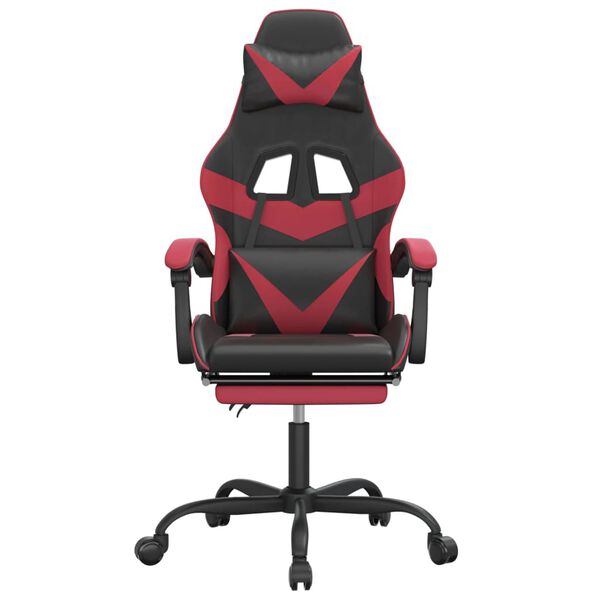 vidaXL Silla gaming giratoria y reposapi&eacute;s cuero sint&eacute;tico