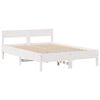 vidaXL Estructura de cama sin colch&oacute;n madera de pino blanca 150x200 cm