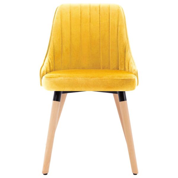 vidaXL Sillas de comedor 2 unidades terciopelo amarillo