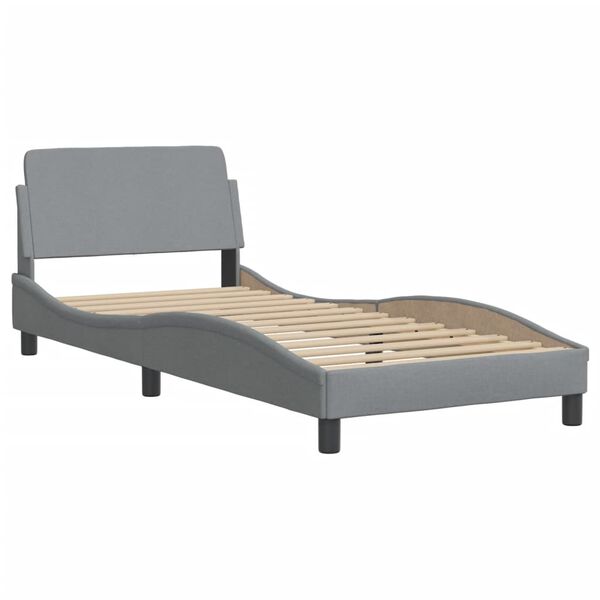 vidaXL Estructura de cama Dover tela gris claro 90x200 cm