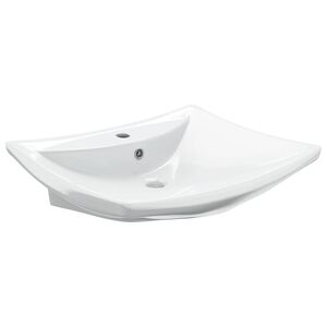 vidaXL Lavabo de cer&aacute;mica rectangular con orificio de grifo y desag&uuml;e