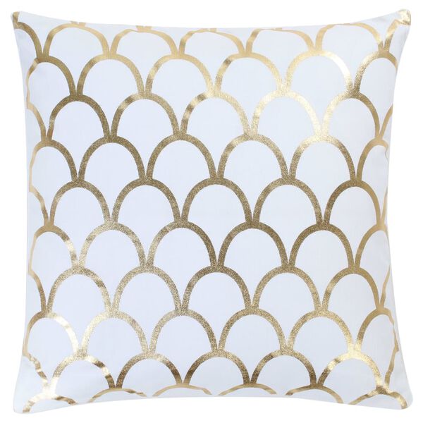 vidaXL Cojines estampado metálico 2 uds algodón blanco dorado 40x40 cm
