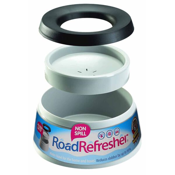 Road Refresher Bebedero de mascotas antiderrames pequeño gris SBRR