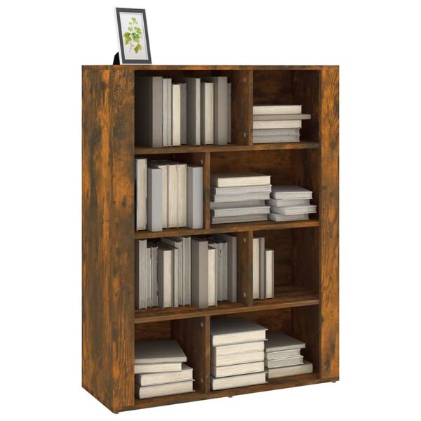 vidaXL Aparador madera contrachapada color roble ahumado 80x30x106 cm