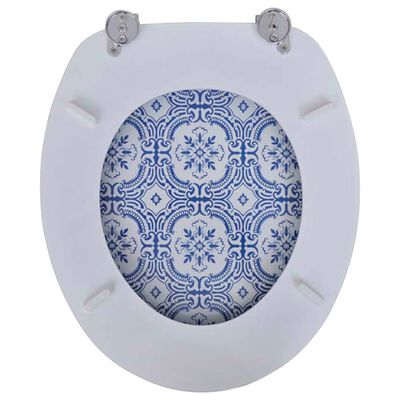 vidaXL Asiento de inodoro WC con tapa de MDF diseño de porcelana