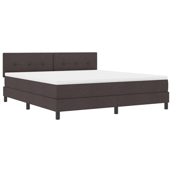 vidaXL Cama tipo Box Spring Marr&oacute;n Oscuro 180 x 200 cm tela