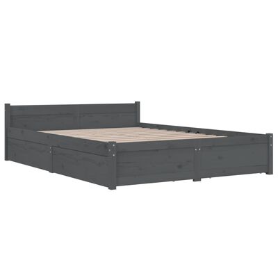 vidaXL Estructura de cama con cajones gris 160x200 cm