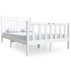 vidaXL Estructura de cama doble de madera maciza blanco 135x190 cm