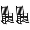 vidaXL Mecedoras para ni&ntilde;os 2 uds madera maciza de &aacute;lamo negras