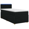 vidaXL Cama box spring con colch&oacute;n con cabecera Negro 90 x 200 cm Tela
