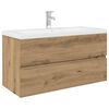 vidaXL Mueble para lavabo con lavabo integrado y grifo roble artesanal