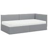 vidaXL Estructura de Cama Esquina con Colch&oacute;n Manual 2 pcs Gris Claro