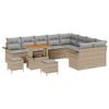 vidaXL Conjunto de sof&aacute;s de jard&iacute;n 12 uds. Beige rat&aacute;n sint&eacute;tico