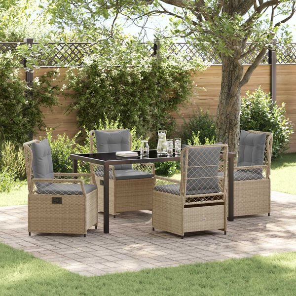 vidaXL Conjunto de Comedor de Jard&iacute;n 5 pcs Beige y Gris Claro