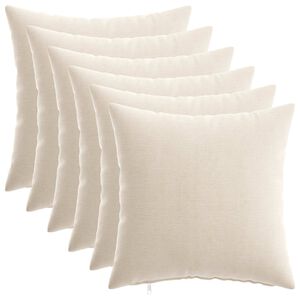 vidaXL Funda de almohada 6 uds. HEERLEN Crema 30 x 30 cm Tela Chenille