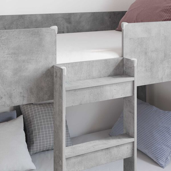 vidaXL Cama Litera para Ni&ntilde;os con colch&oacute;n Gris Concreto 80 x 190 cm