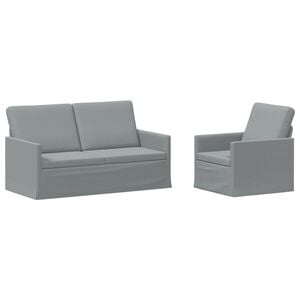 vidaXL Juego de Sof&aacute; 2 pcs Gris Claro Tela