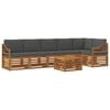 vidaXL Conjunto de sof&aacute;s de exterior 7 uds. Natural y Antracita