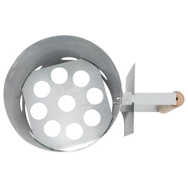 vidaXL Encendedor de barbacoa de carb&oacute;n de acero galvanizado