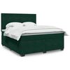 vidaXL Cama box spring con colch&oacute;n terciopelo verde oscuro 180x200 cm