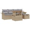 vidaXL Conjunto de sof&aacute;s de jard&iacute;n 6 uds. Beige rat&aacute;n sint&eacute;tico