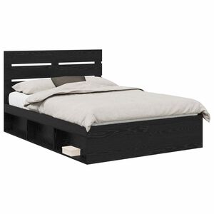 vidaXL Estructura de cama Negro 140 x 200 cm Madera de pino macizo