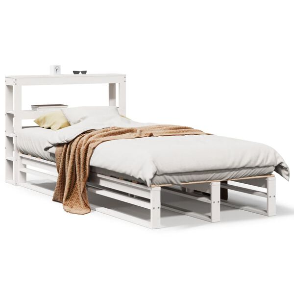 vidaXL Estructura de cama sin colch&oacute;n madera de pino blanca 90x200 cm