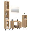 vidaXL Juego de muebles de ba&ntilde;o 4 pzas contrachapada roble Sonoma