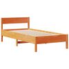 vidaXL Cama con estantería sin colchón madera maciza marrón 75x190 cm