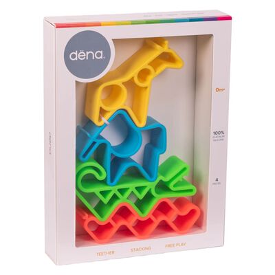 dëna Juego de juguetes de silicona de animales Neon 4 piezas