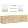 vidaXL Juego de 6 piezas de muebles de ba&ntilde;o de madera de roble