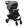 vidaXL Carrito de beb&eacute;s 3 en 1 de acero gris claro