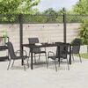 vidaXL Conjunto de Comedor de Jard&iacute;n 5 pcs Negro Textileno y acero