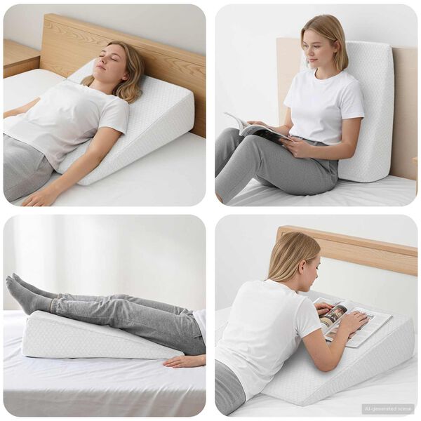 vidaXL Almohada en forma de cu&ntilde;a Liso 69 x 64 x 19 cm