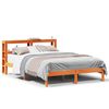 vidaXL Estructura cama con cabecero madera pino marr&oacute;n cera 135x190 cm