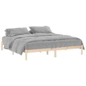 vidaXL Estructura de cama sin colchón madera maciza de pino 193x203 cm
