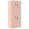 vidaXL Armario de almacenamiento 2 uds. Rosa 60 x 40 x 145 cm Acero