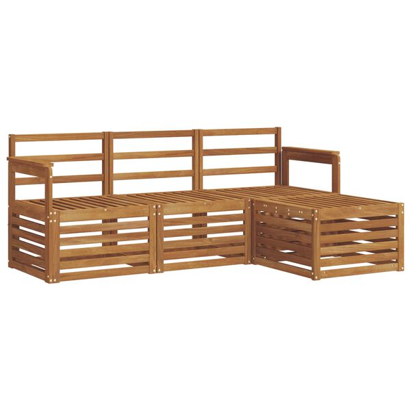 vidaXL Juegos de sof&aacute;s 4 pcs Natural Madera de Acacia S&oacute;lida