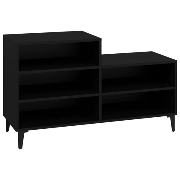 vidaXL Mueble zapatero madera contrachapada negro 102x36x60 cm