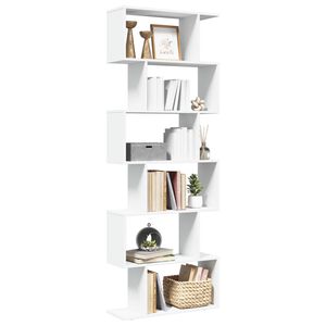 vidaXL Librer&iacute;a divisor 6 niveles madera ingenier&iacute;a blanco 70x24x193cm