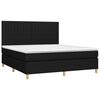 vidaXL Cama box spring colch&oacute;n y luces LED tela negro 160x200 cm