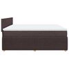 vidaXL Cama box spring con colch&oacute;n tela marr&oacute;n oscuro 200x200 cm