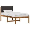 vidaXL Estructura de Cama con Cabecera Tapizada Natural y Gris Oscuro