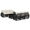 vidaXL Conjunto de sof&aacute;s de jard&iacute;n 7 uds. Negro y Blanco Crema