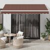 vidaXL Toldo retr&aacute;ctil autom&aacute;tico con luces LED marr&oacute;n 350x250 cm