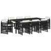 vidaXL Conjunto de Comedor de Jard&iacute;n 9 pcs Negro