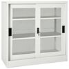 vidaXL Armario con puerta corredera gris claro acero 90x40x90 cm
