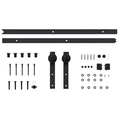 vidaXL Kit de herrajes para puertas correderas SKIEN acero negro 183cm