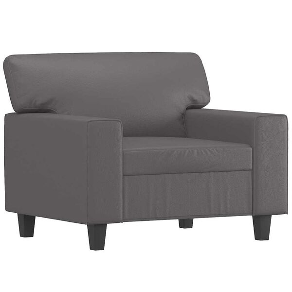 vidaXL Sill&oacute;n cuero sint&eacute;tico gris 60 cm