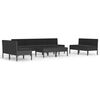 vidaXL Set muebles de jard&iacute;n 10 piezas y cojines rat&aacute;n sint&eacute;tico negro